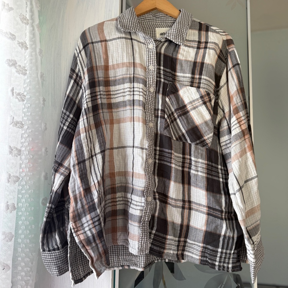 Plaid Button-Up Shirt NWT